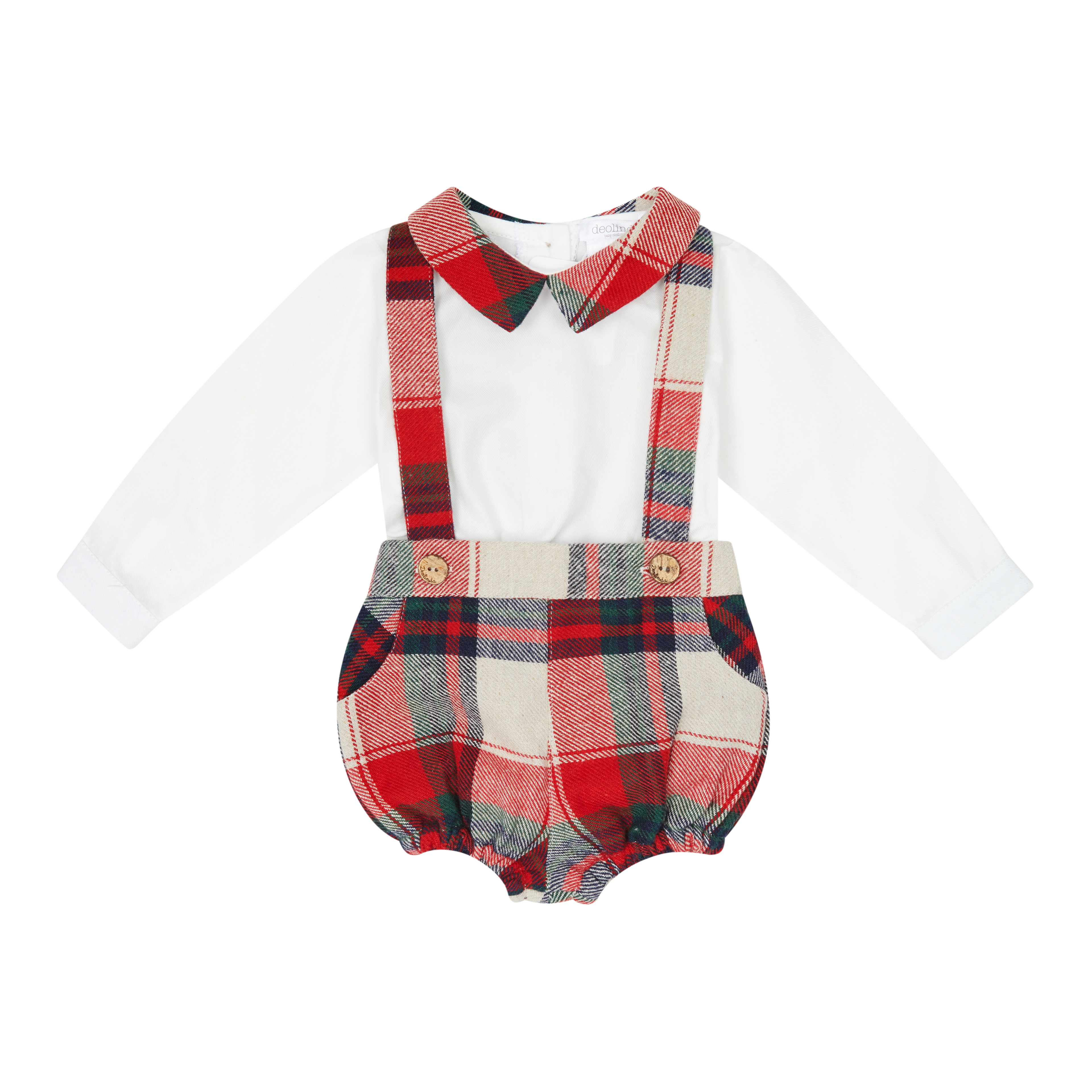 Boys Tartan Bloomer Set With Straps