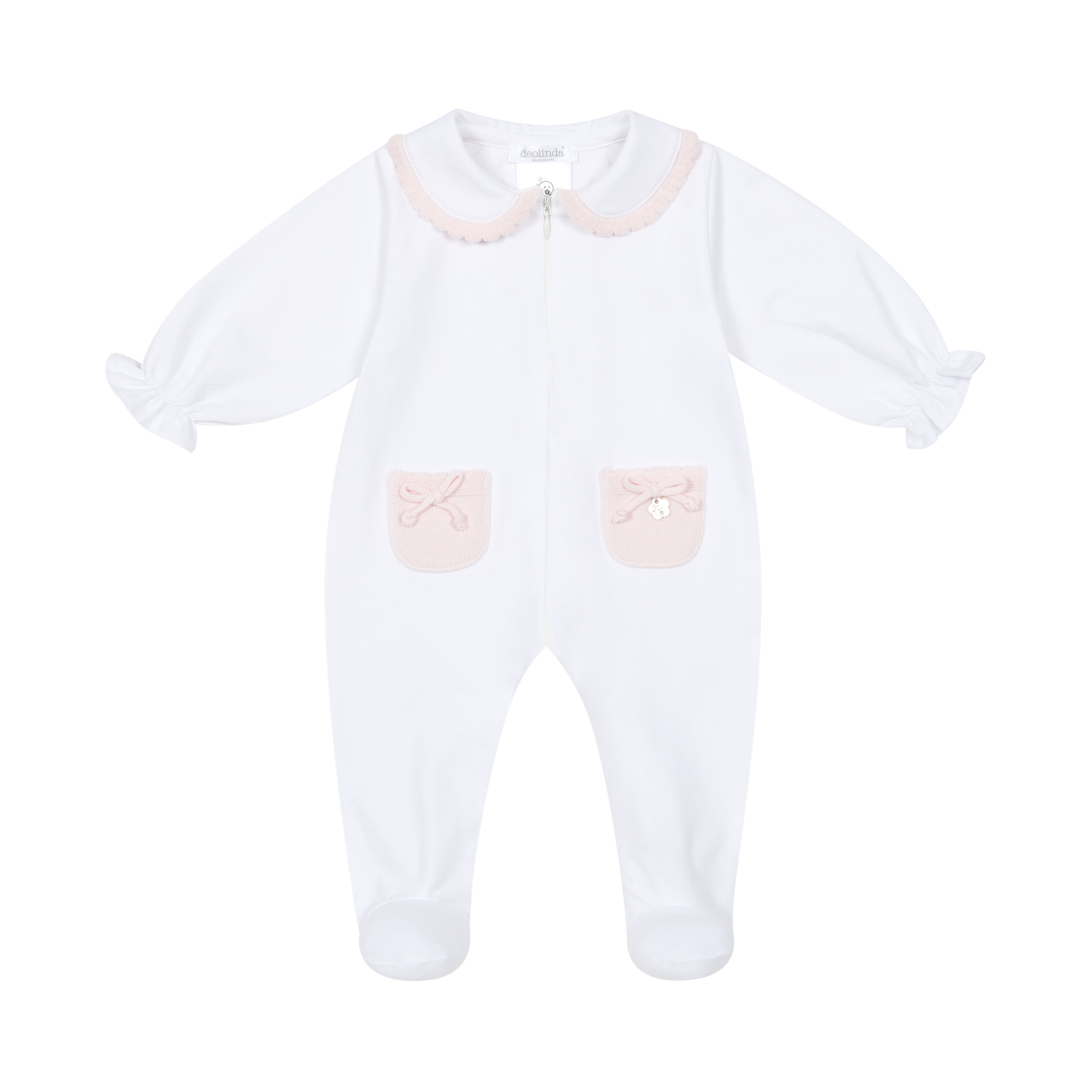 Baby Girls Marshmallow Knit Edge Babygrow