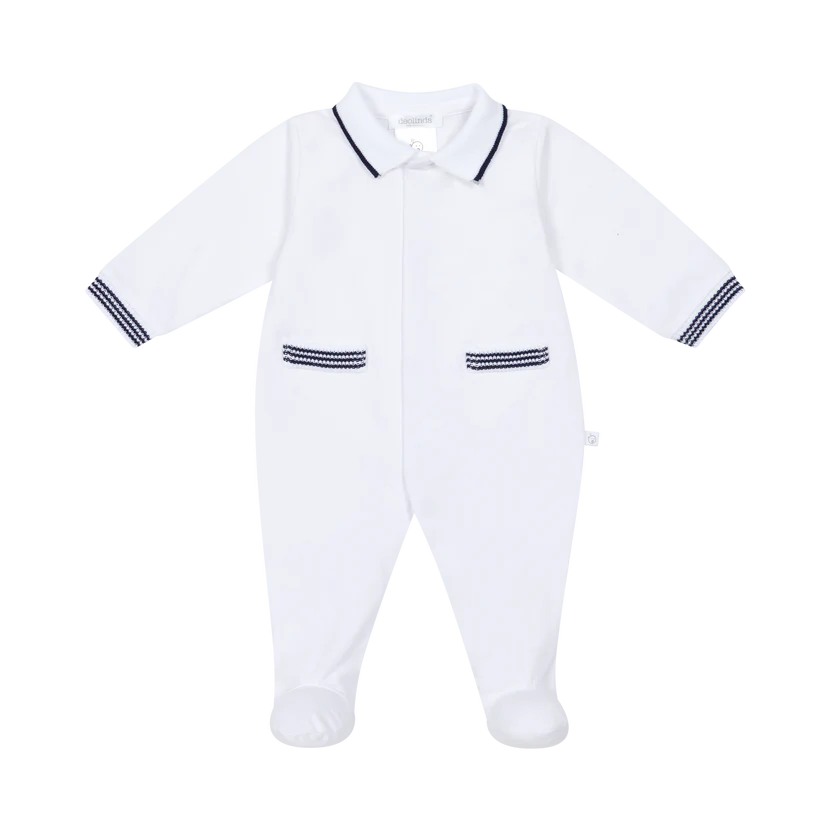 Astra Boys Navy & White Babygrow