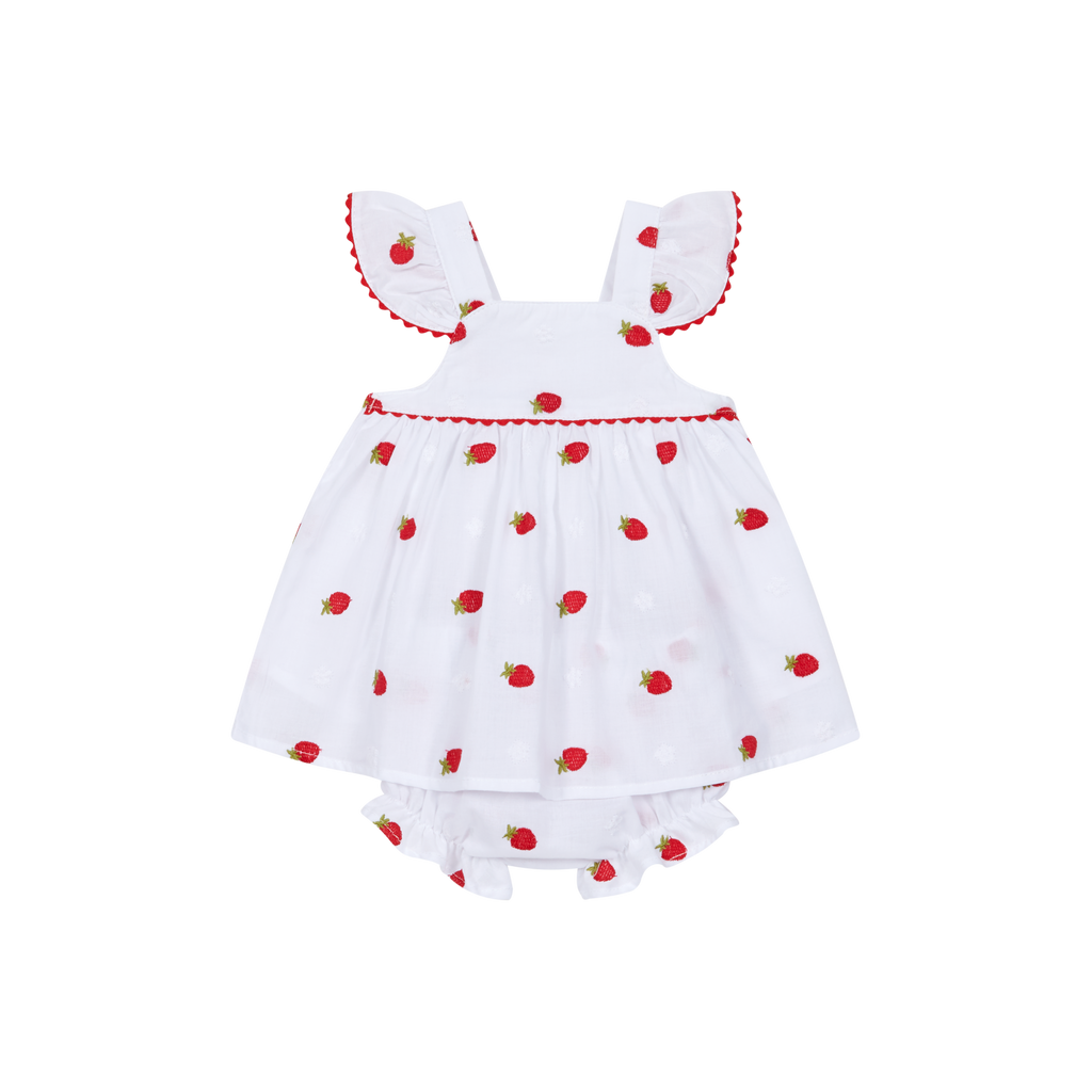Pavlova Girls White & Red Strawberry Romper