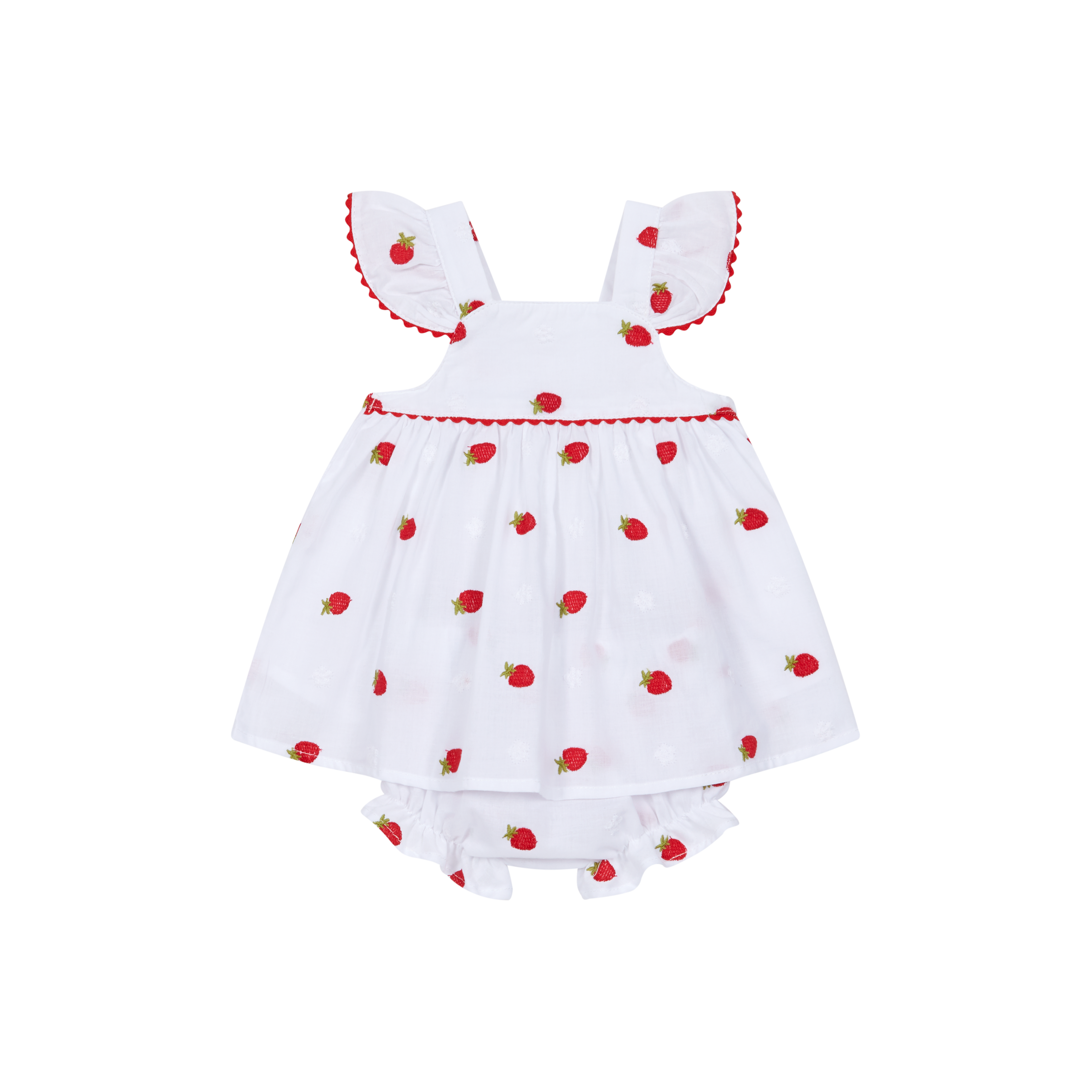 Pavlova Girls White & Red Strawberry Romper