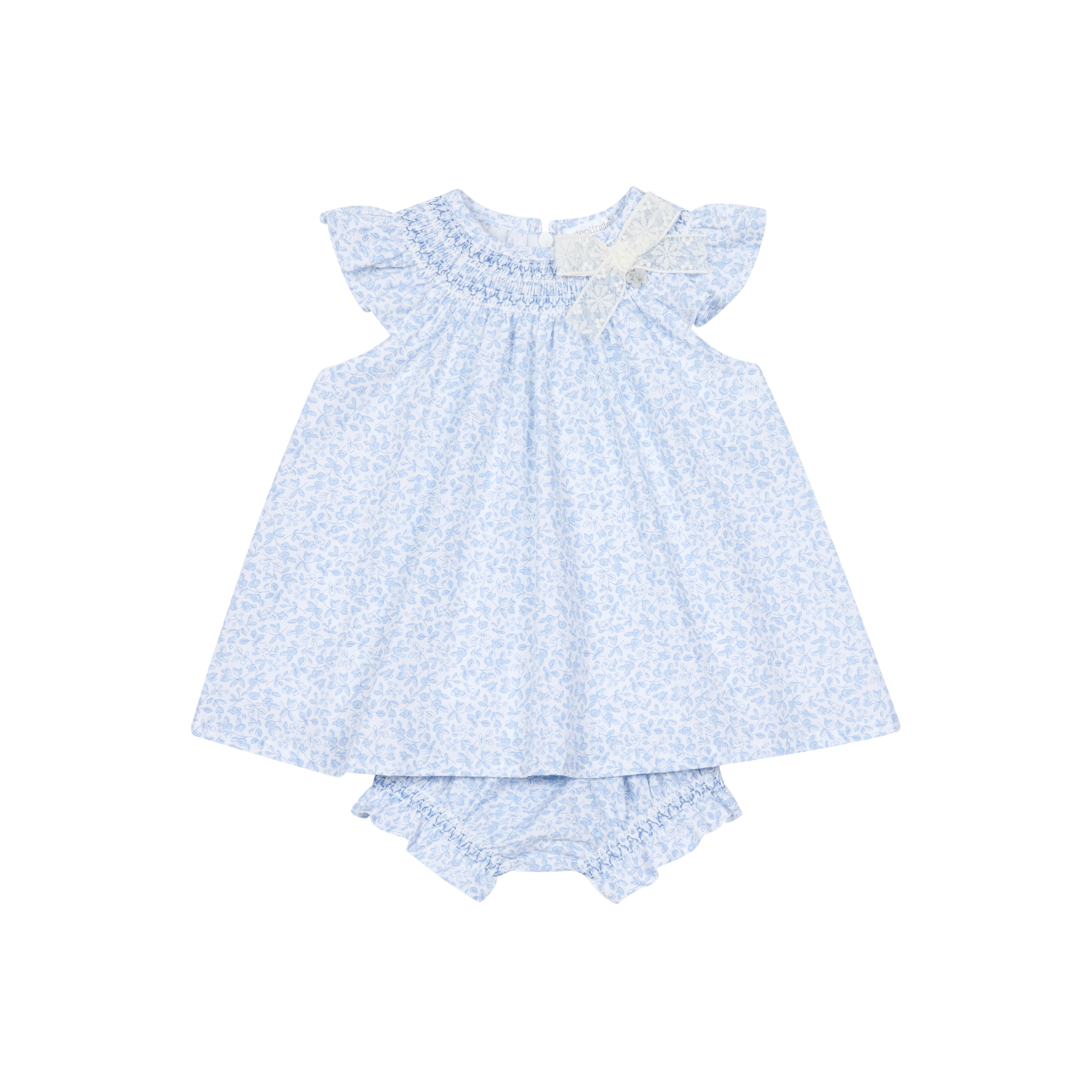 Iris Blue Smocked Dress & Panties