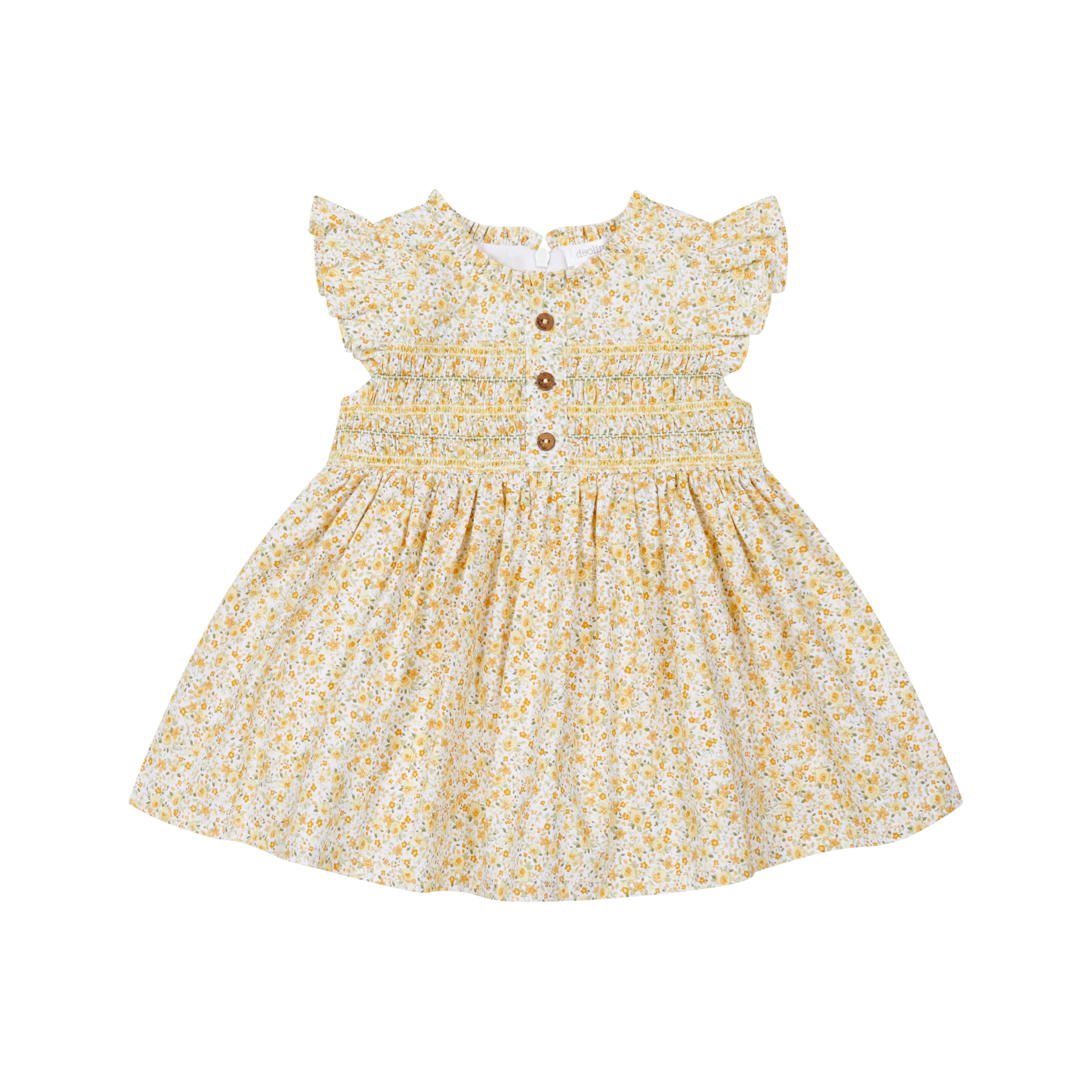 Yellow Meadow Floral Smocked Dress