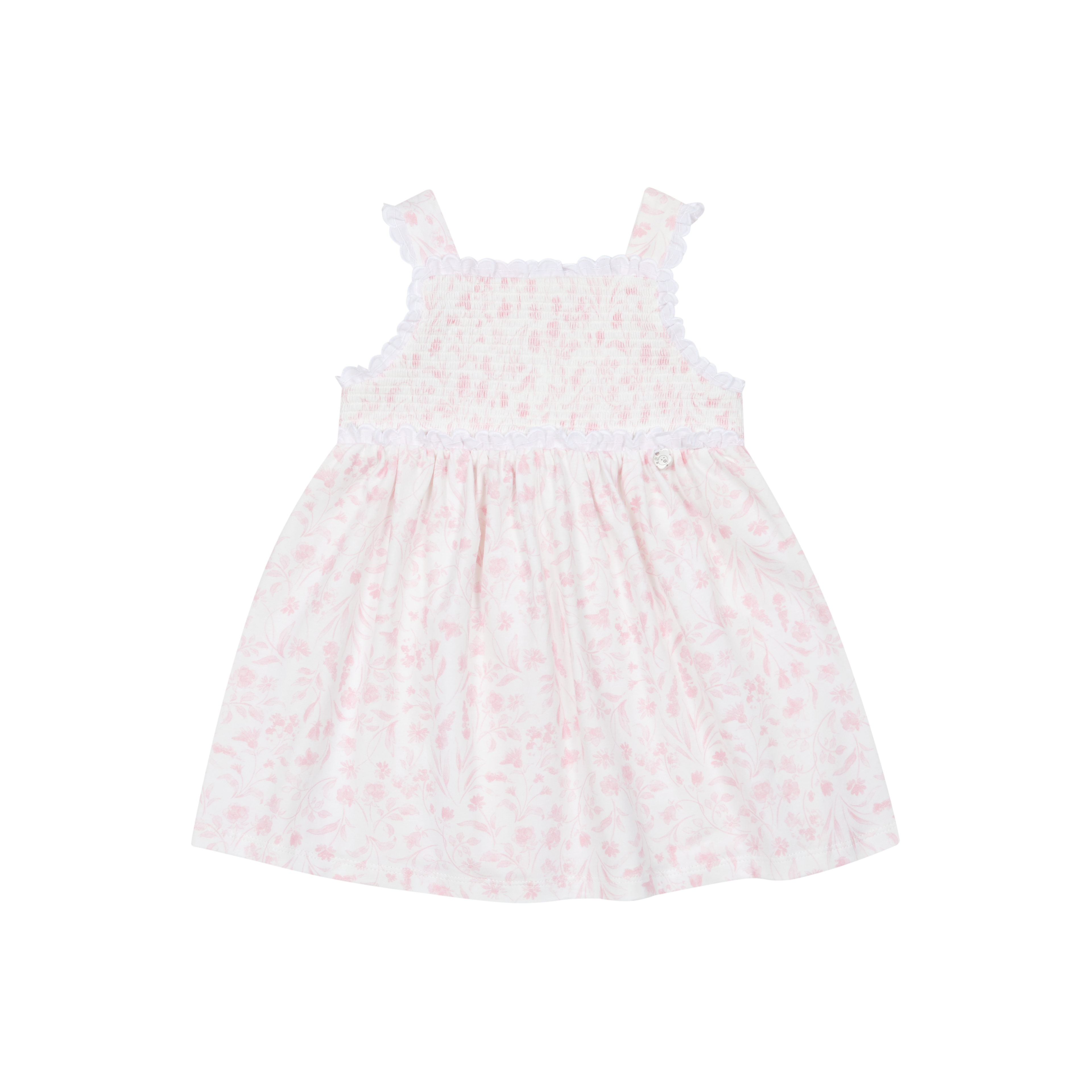 Pink Floral Smocked Sundress