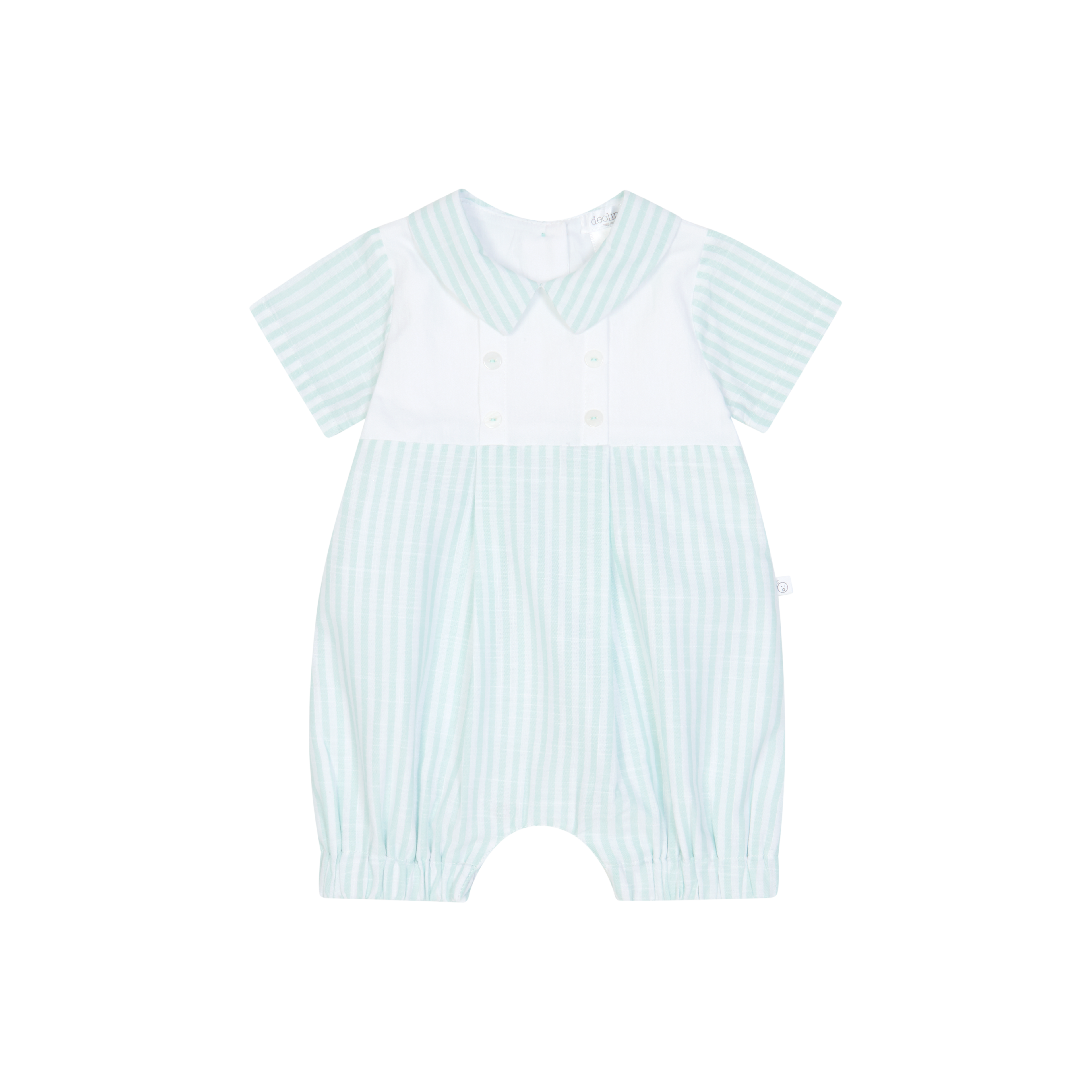 Mint Stripe Classic Romper