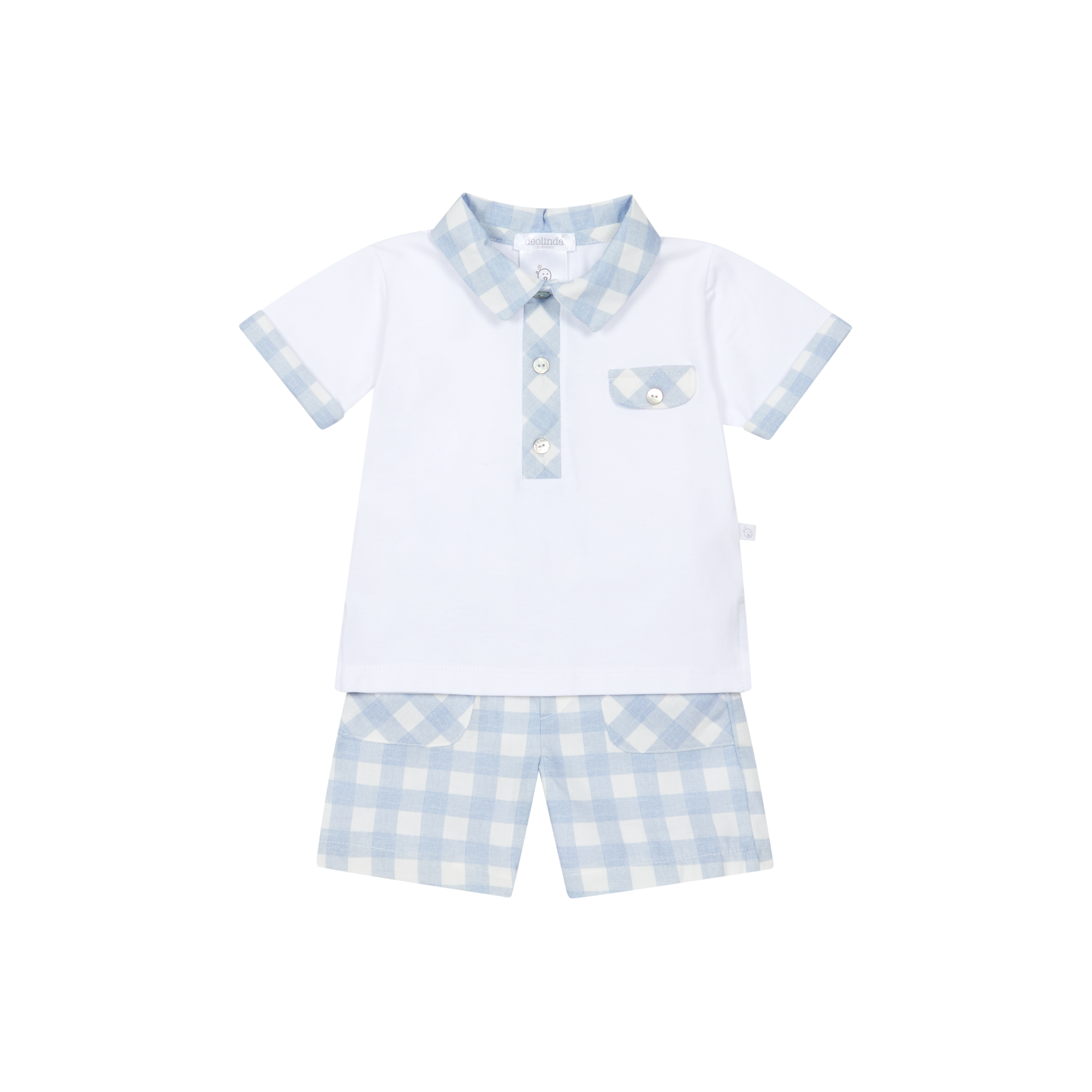 Polo & Blue Gingham Shorts Set