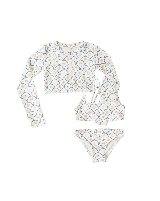 CROP RASHGUARD SET || NAUTICAL