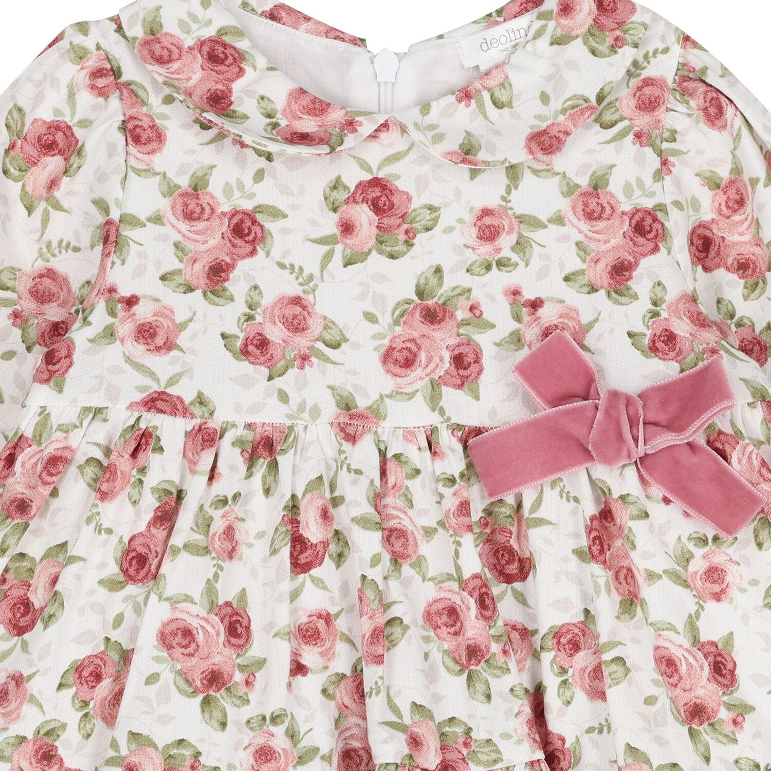 Baby Girls Ivory & Pink Floral Dress