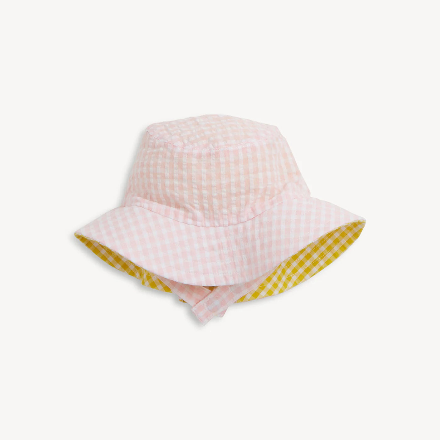 COLORBLOCK SHELL PINK GINGHAM BUCKET HAT