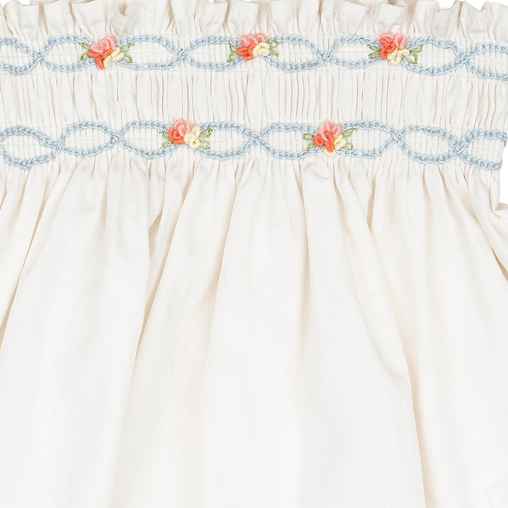 Embroidered Flutter Set in Ivory