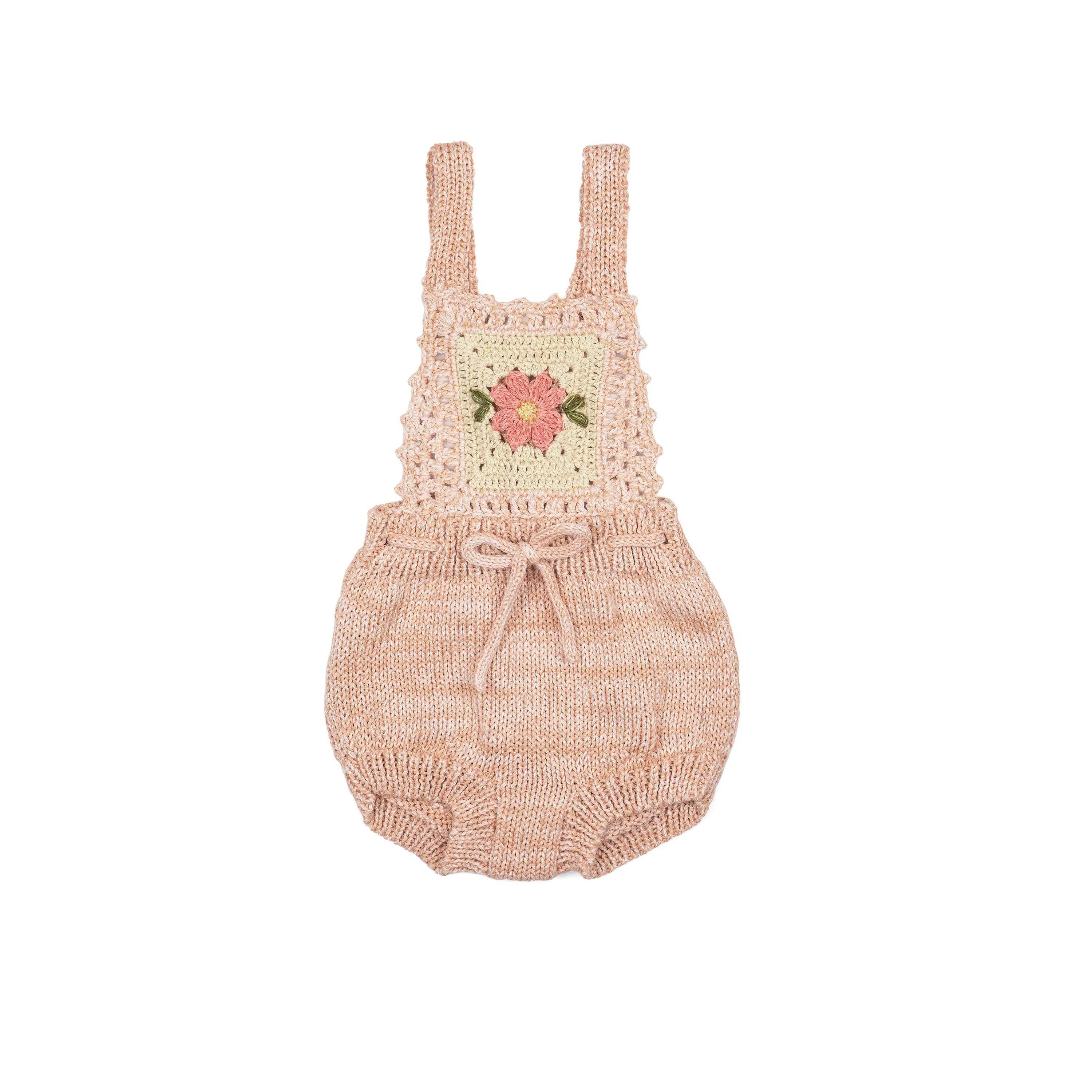 Patchwork Romper - Vintage Blush