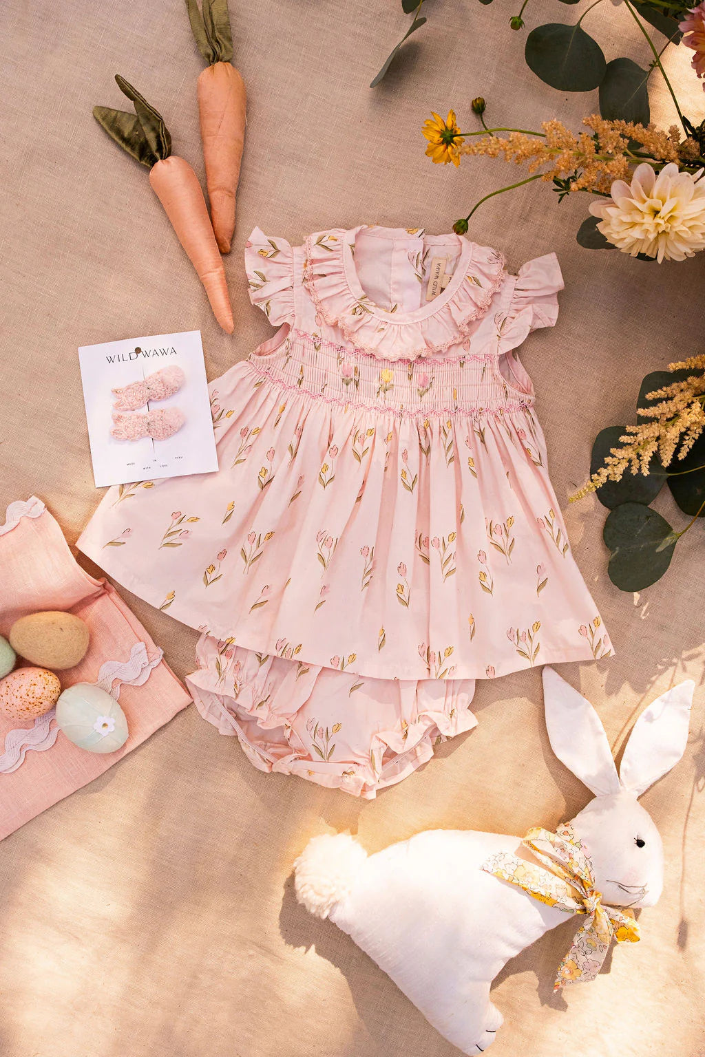 Smock Flutter Set in Dancing Tulips