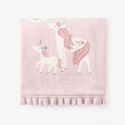 Violet Unicorn Knit Blanket 30x 40