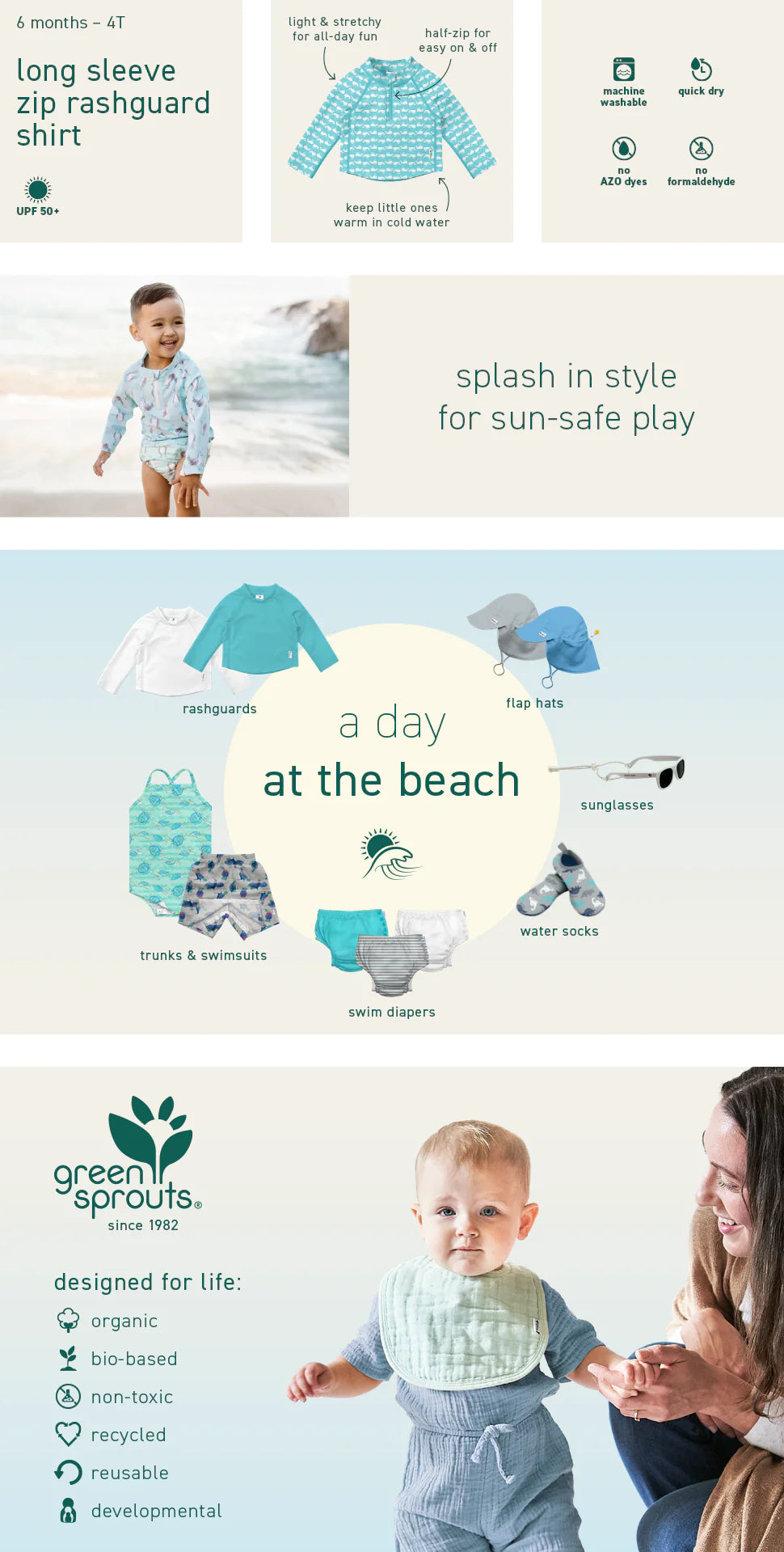 Long Sleeve Zip Rashguard Shirt  - Navy Tortoises