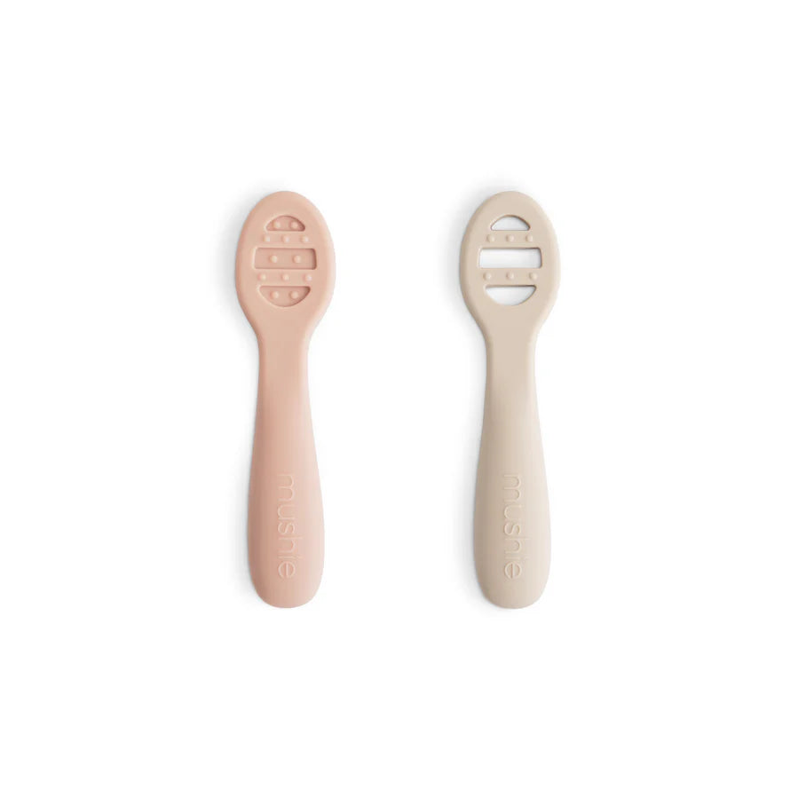 First Feeding Baby Spoons 2-Pack- Blush/Shifting Sand