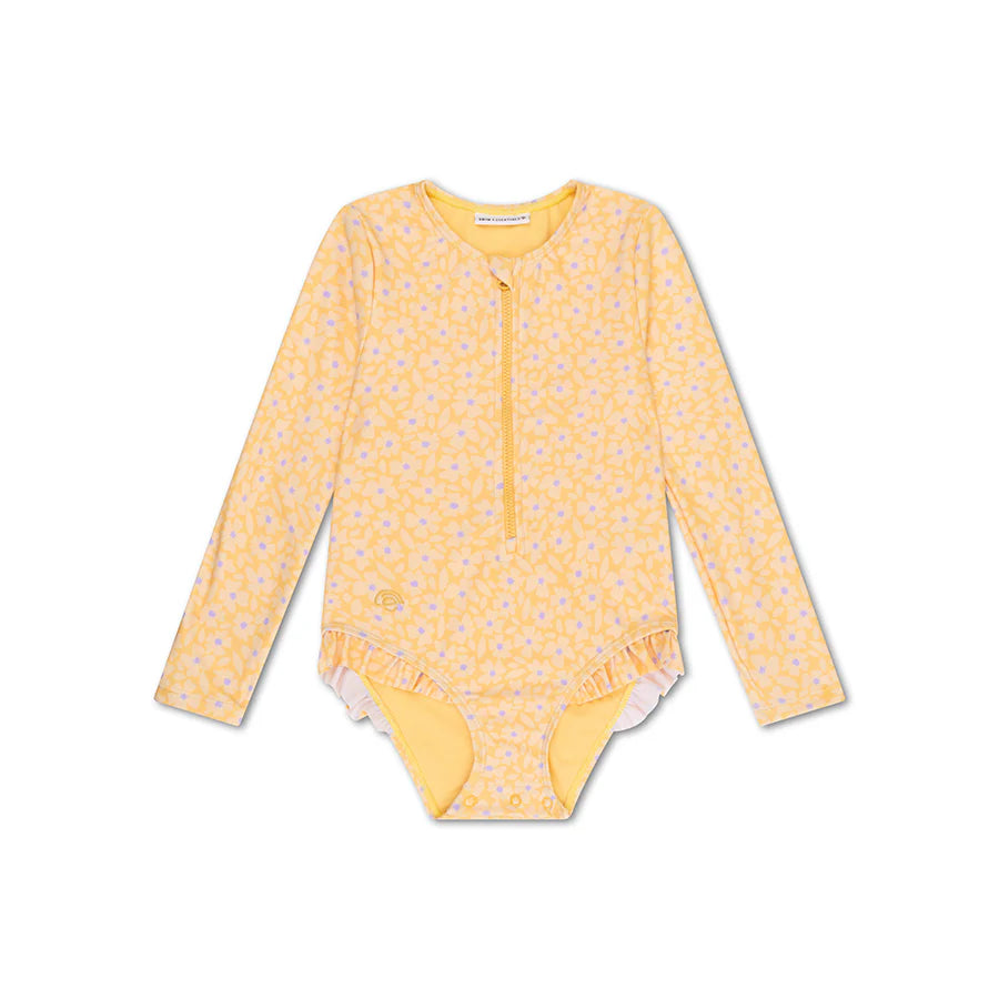 Florish | UV yellow swimsuit with long sleeves for girls