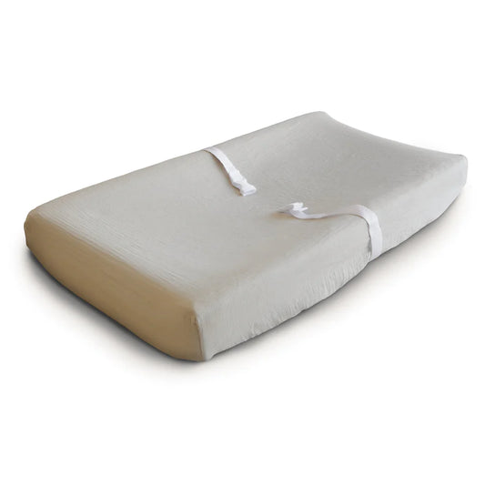Extra Soft Muslin Changing Pad Cover-Fog