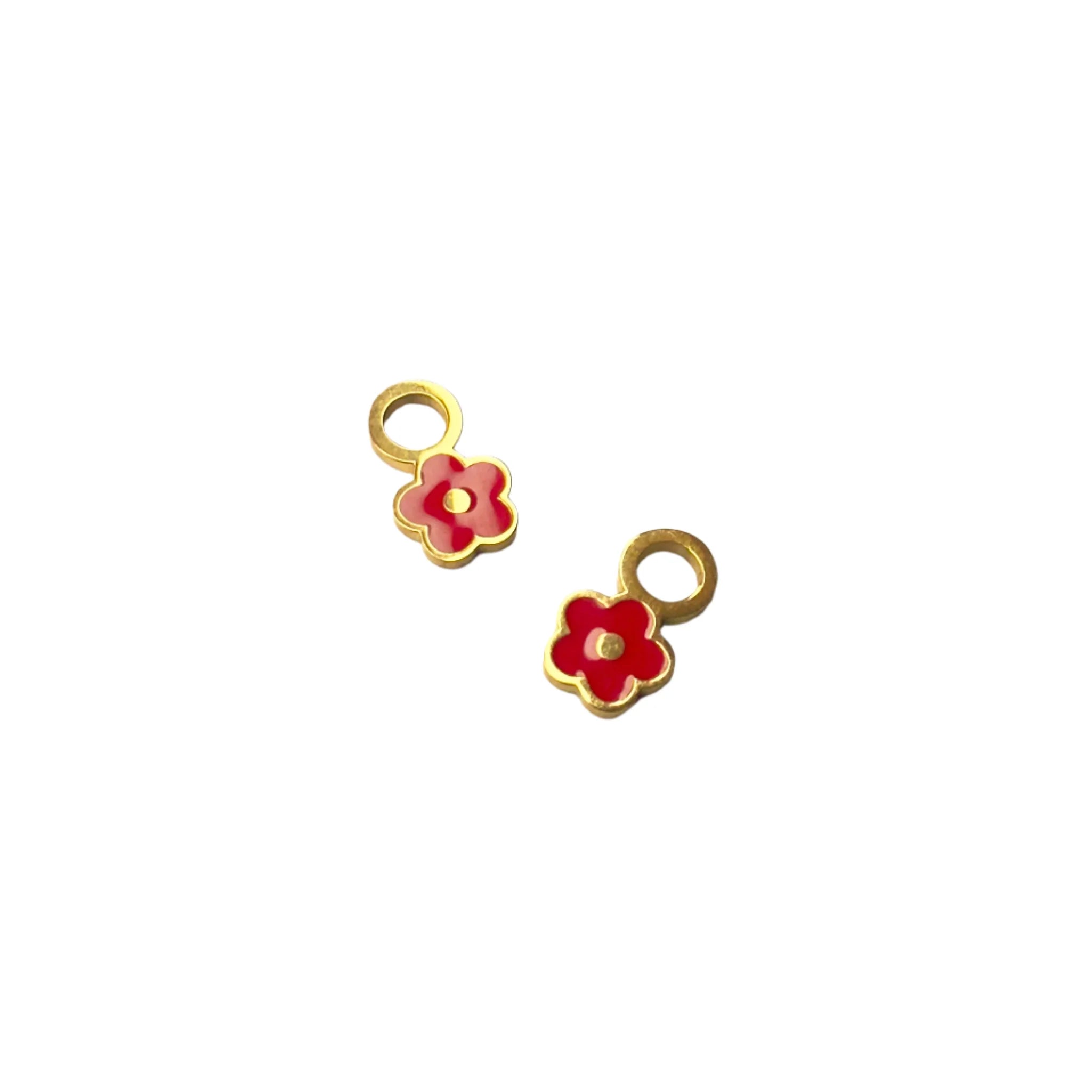 Petite Flower Charm Red