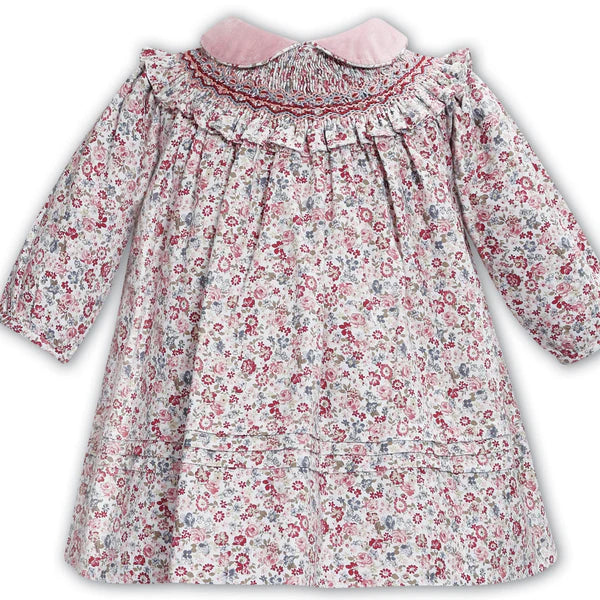 Smocked Dress-Ivory Rose