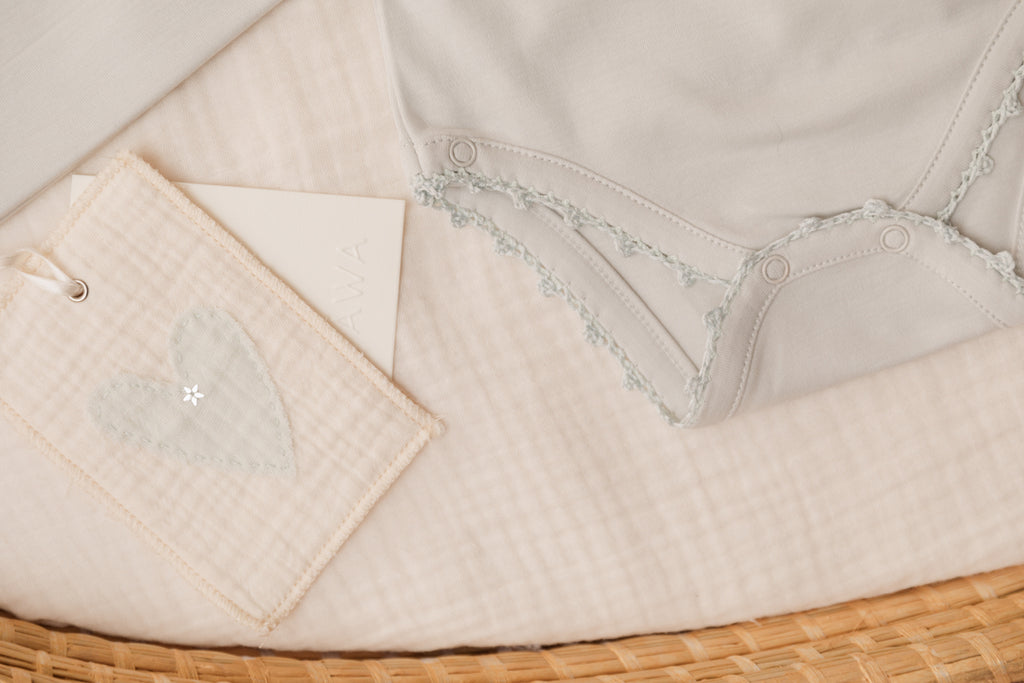 CROCHET TRIM THREE PIECE SET-BLUE