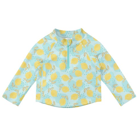 UF 50+ Rashguard Shirt - Aqua Dot Lemons