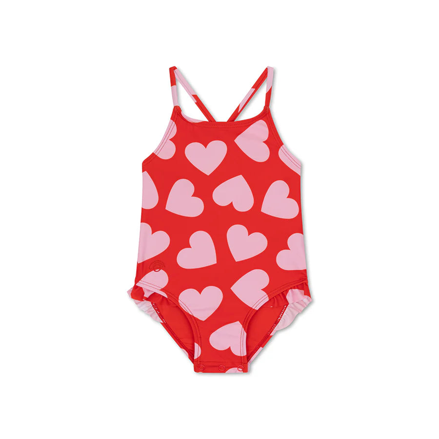 Hearts | Red Girls Swimsuits