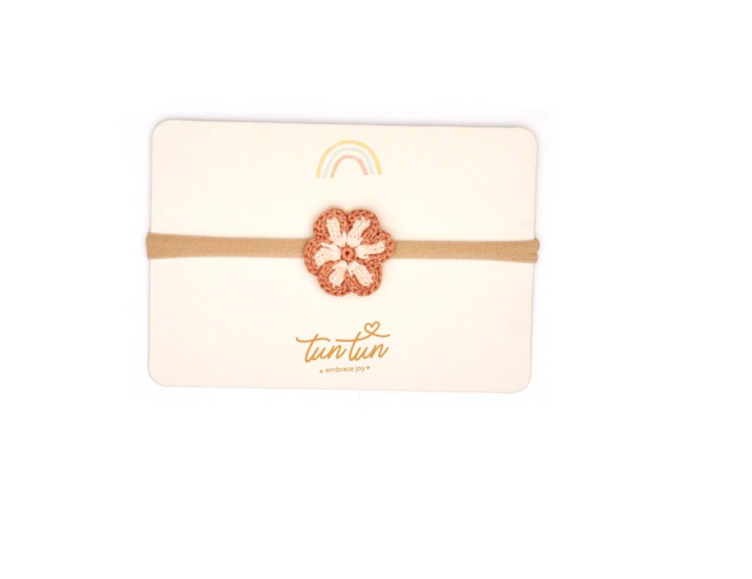 Flower Headband - Linen & Toasted nut