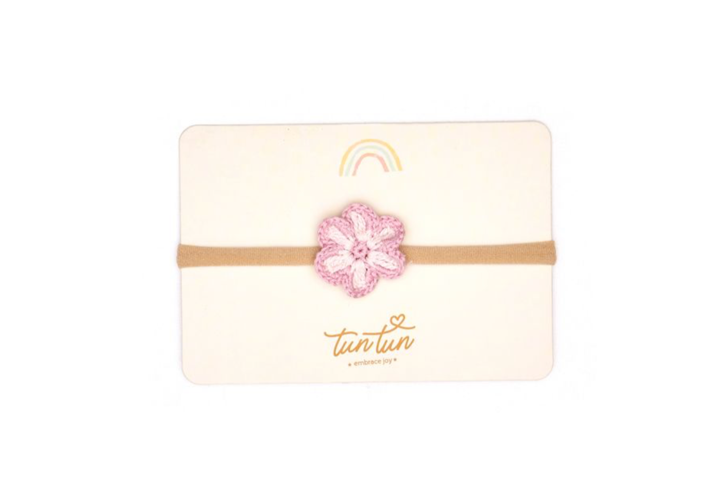 Flower Headband Crystal Pink & Cameo Pink