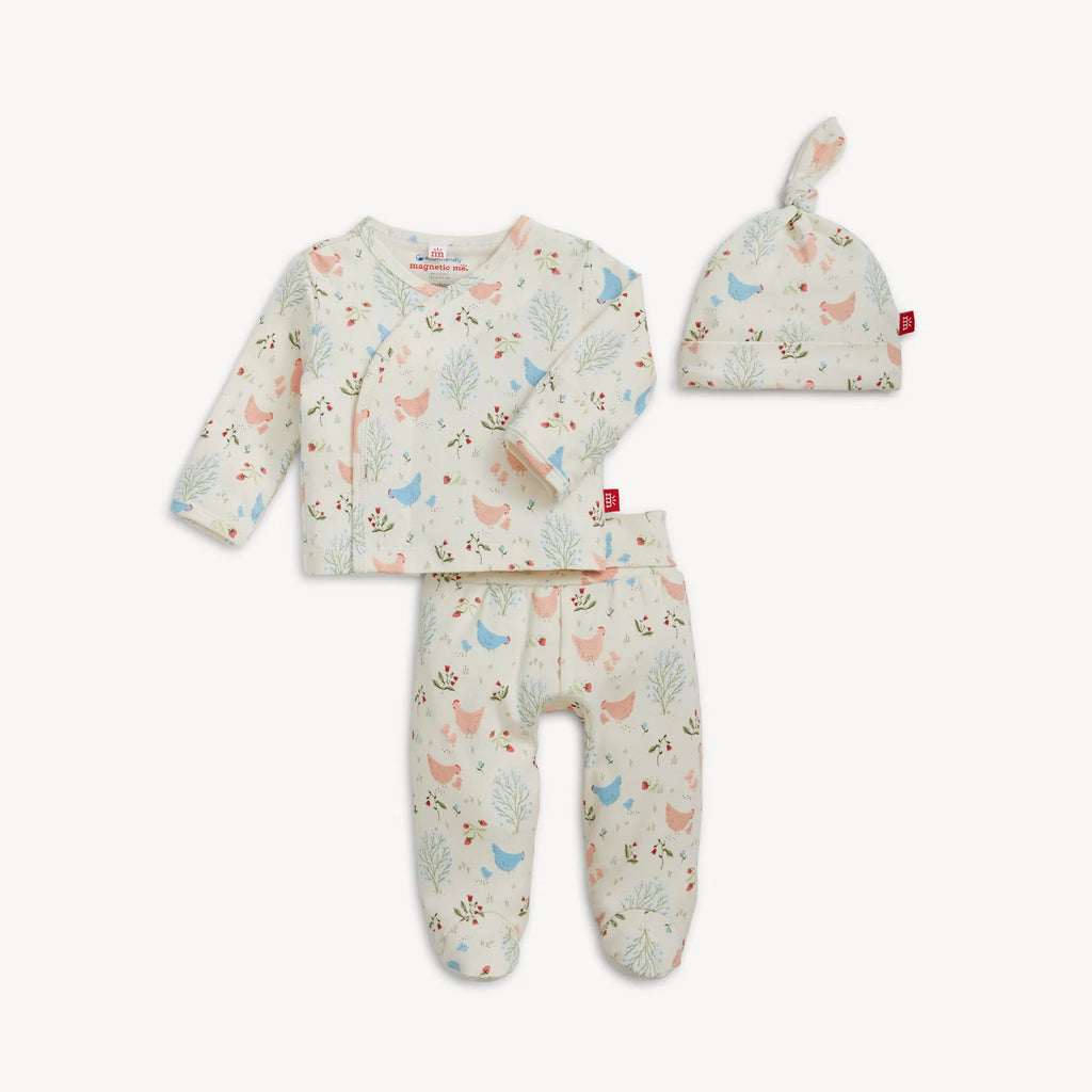CHICKEN TENDER ORG COT MAGNETIC KIMONO SET