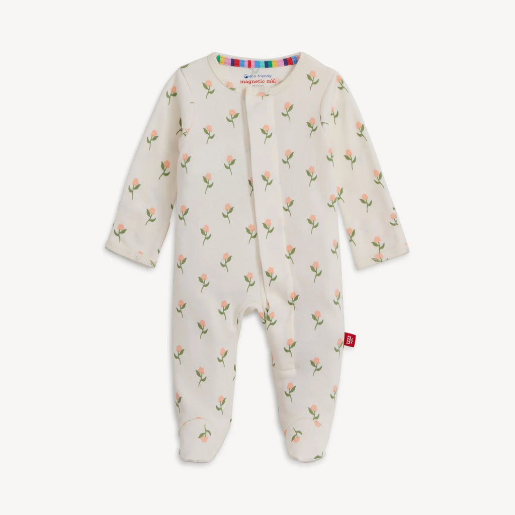 FLORAL CHICKEN TENDER ORG COT MAGNETIC FOOTIE