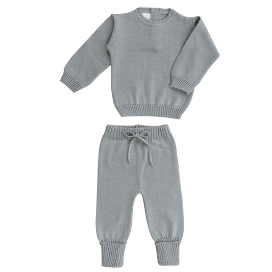 Gray Pullover and Pant Cotton Set