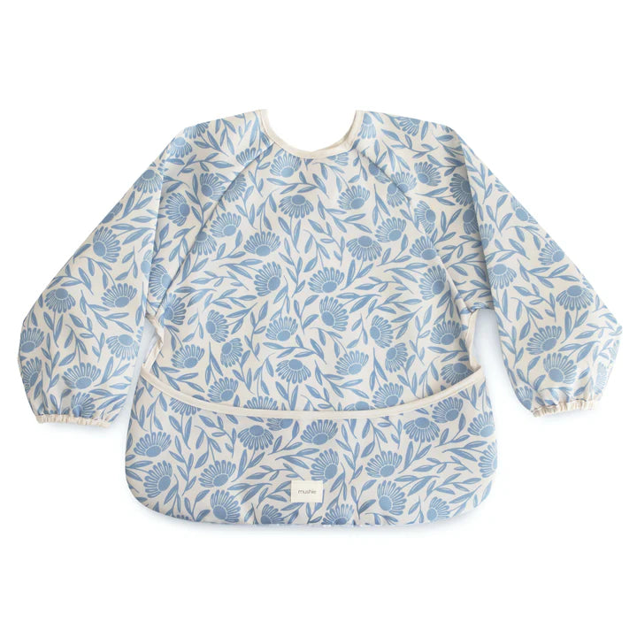 Long Sleeve Bib Blue Flowers