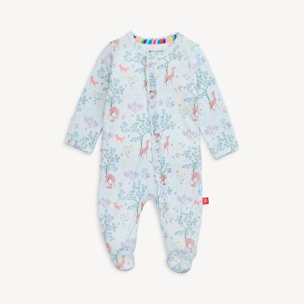 Love You Deerly Modal Magnetic Footie with Ruffle
