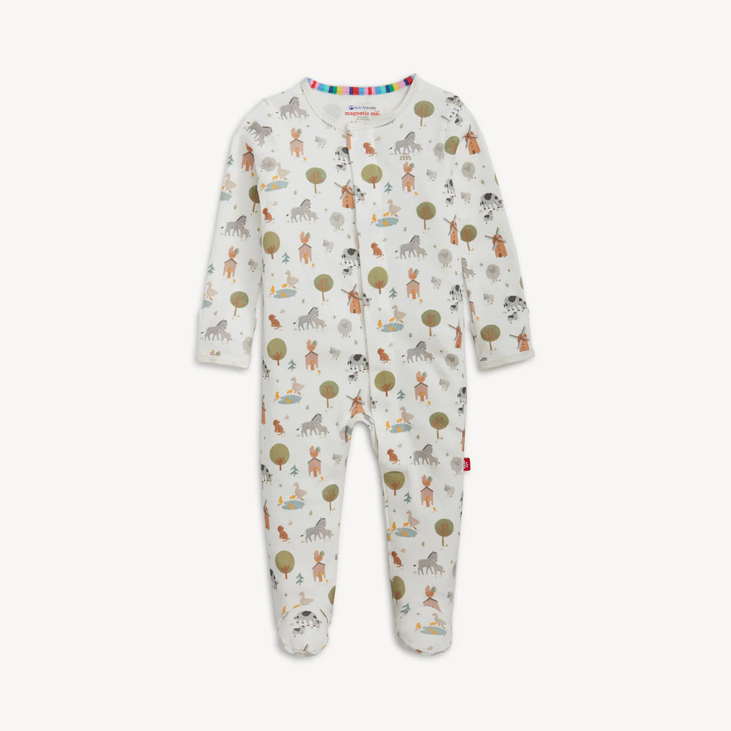 Funny Farm Organic Cotton Magnetic Footie