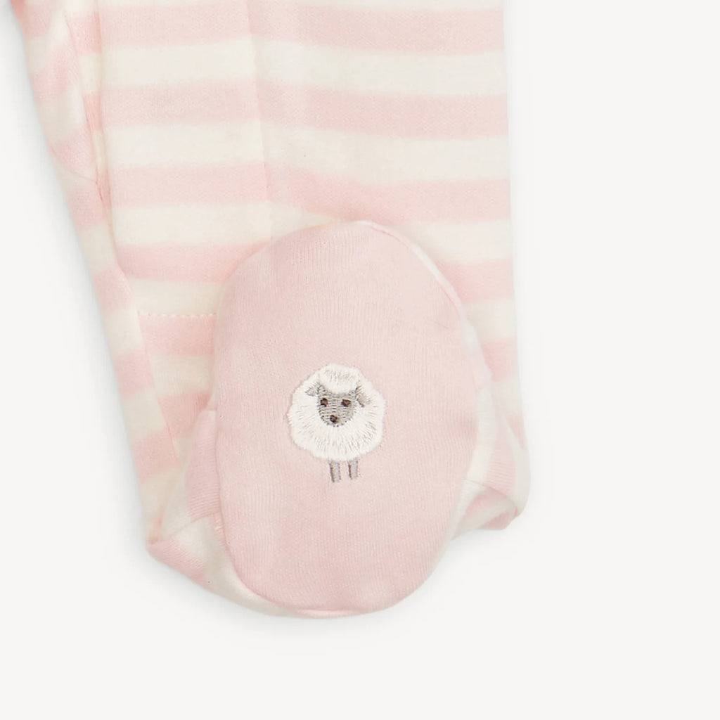 Pink Stripe Organic Cotton Magnetic Footie