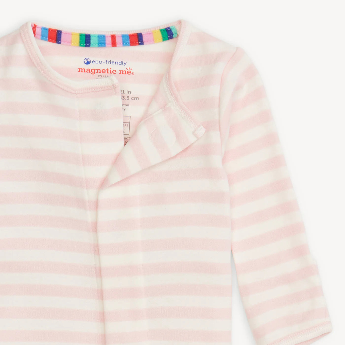 Pink Stripe Organic Cotton Magnetic Footie