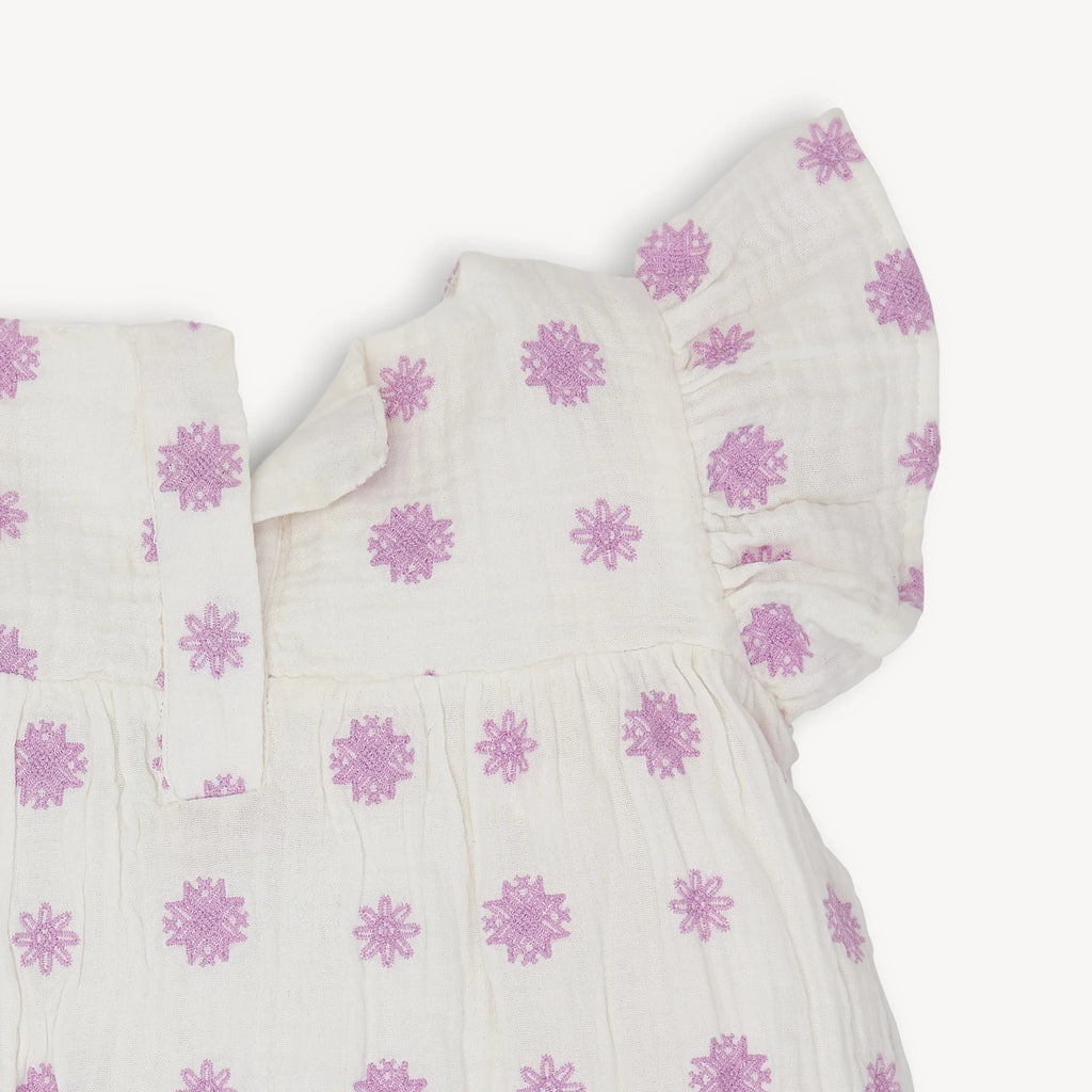 LILAC EMBROIDERY COTTON DRESS