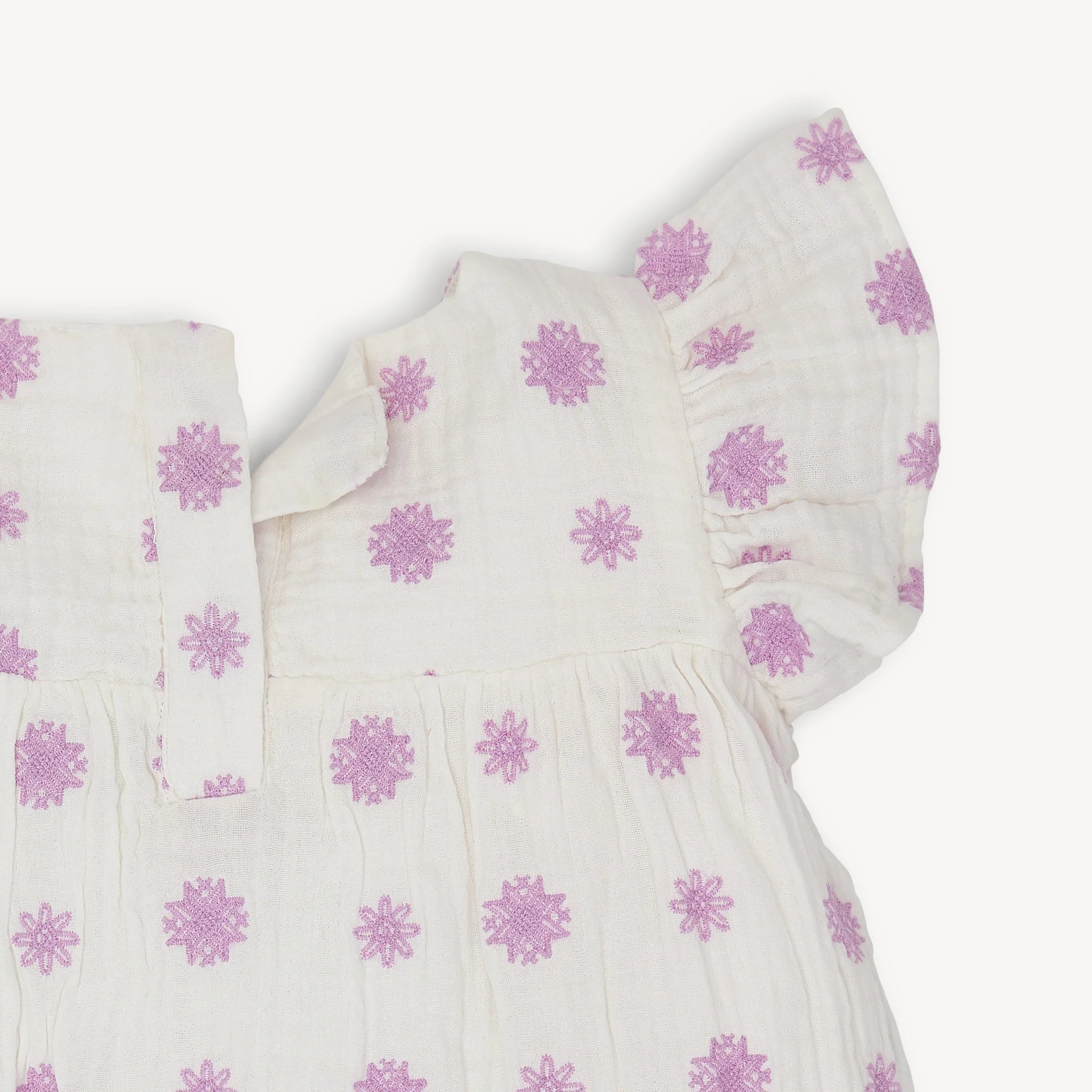 LILAC EMBROIDERY COTTON DRESS