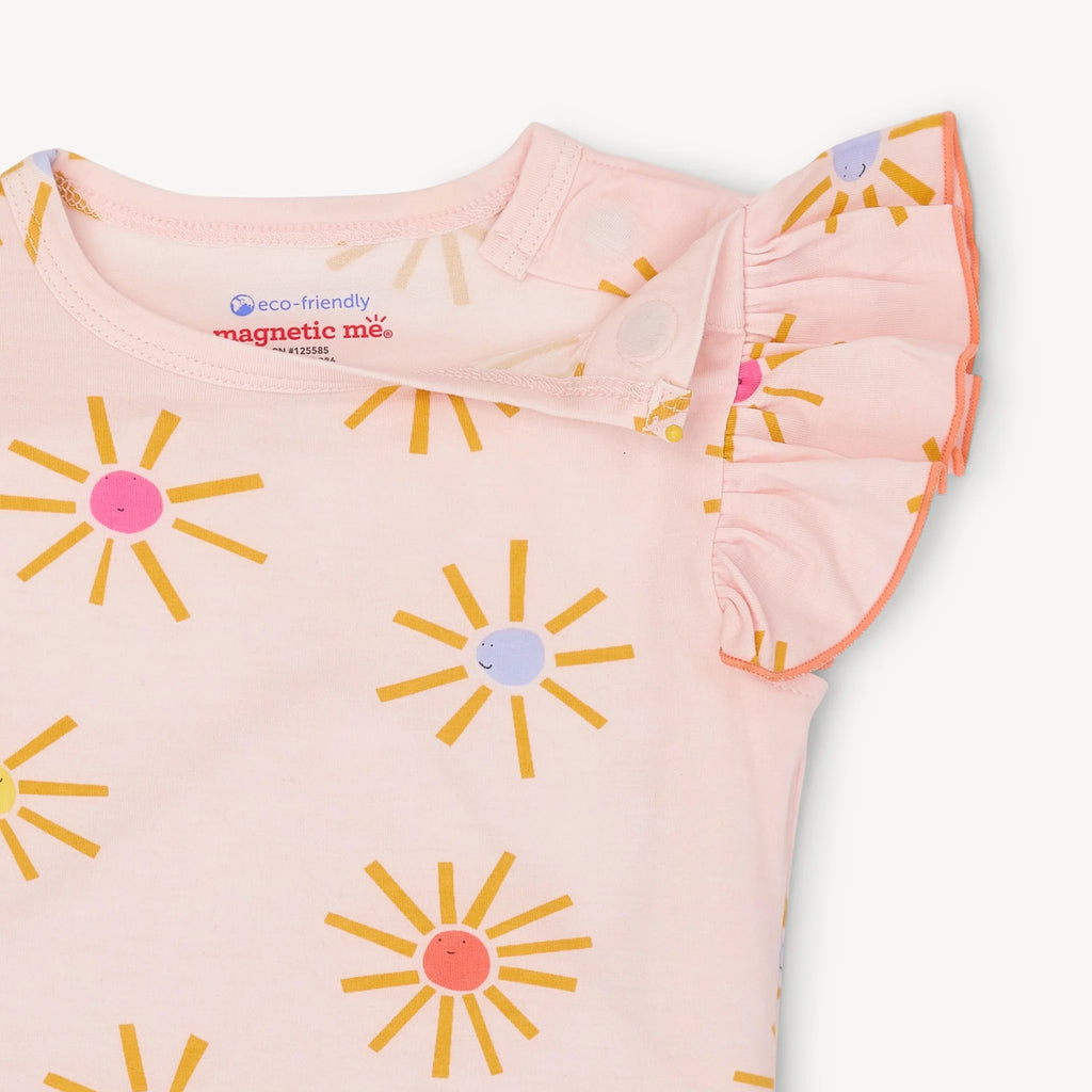 Put on your sunnies modal magnetic no drama pajama ruffle short sleeve short set