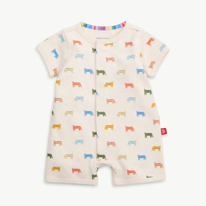 Le tigre organic cotton magnetic short sleeve romper