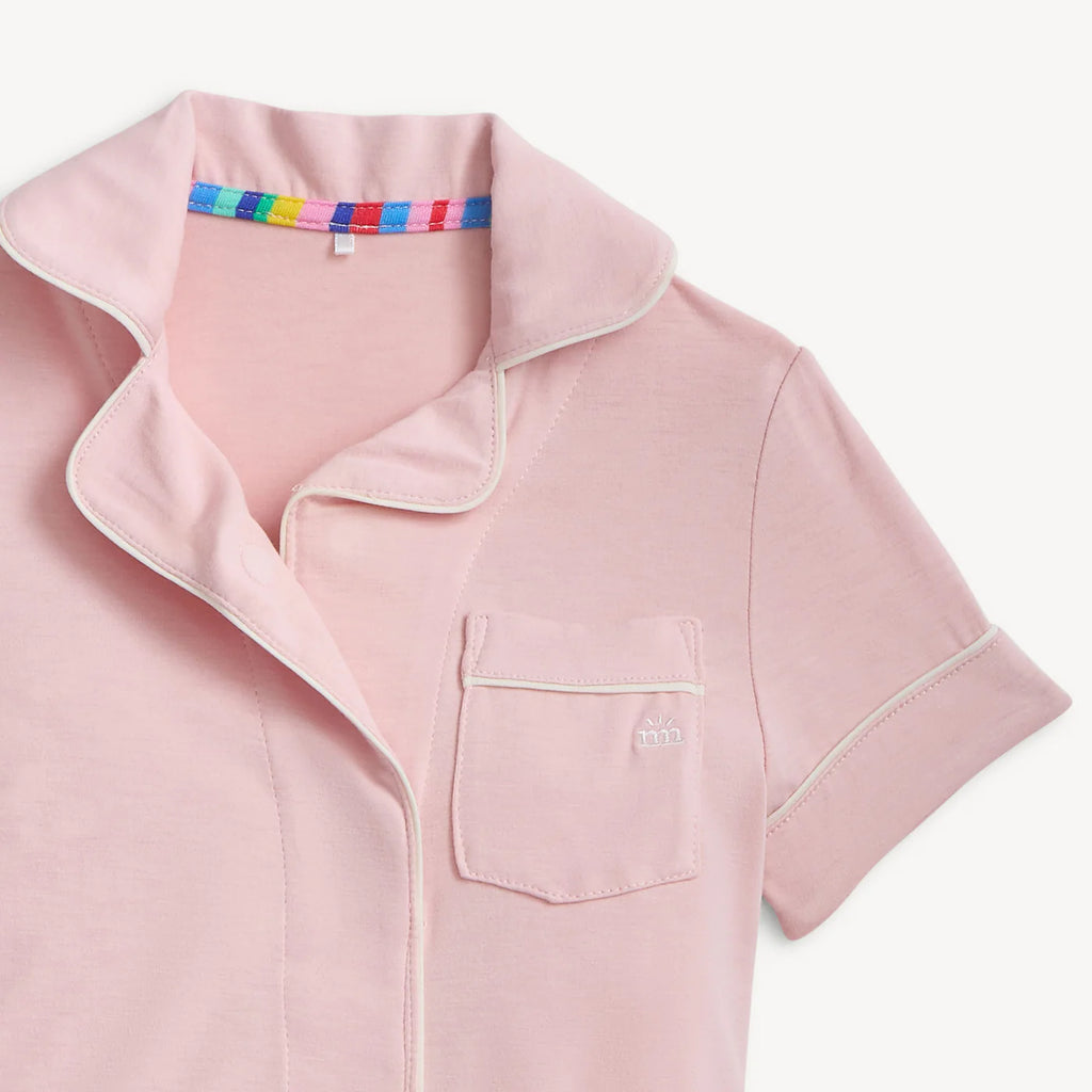 BLUSH PINK RF MAGNET S/S LNG PNT PJ PIPPING