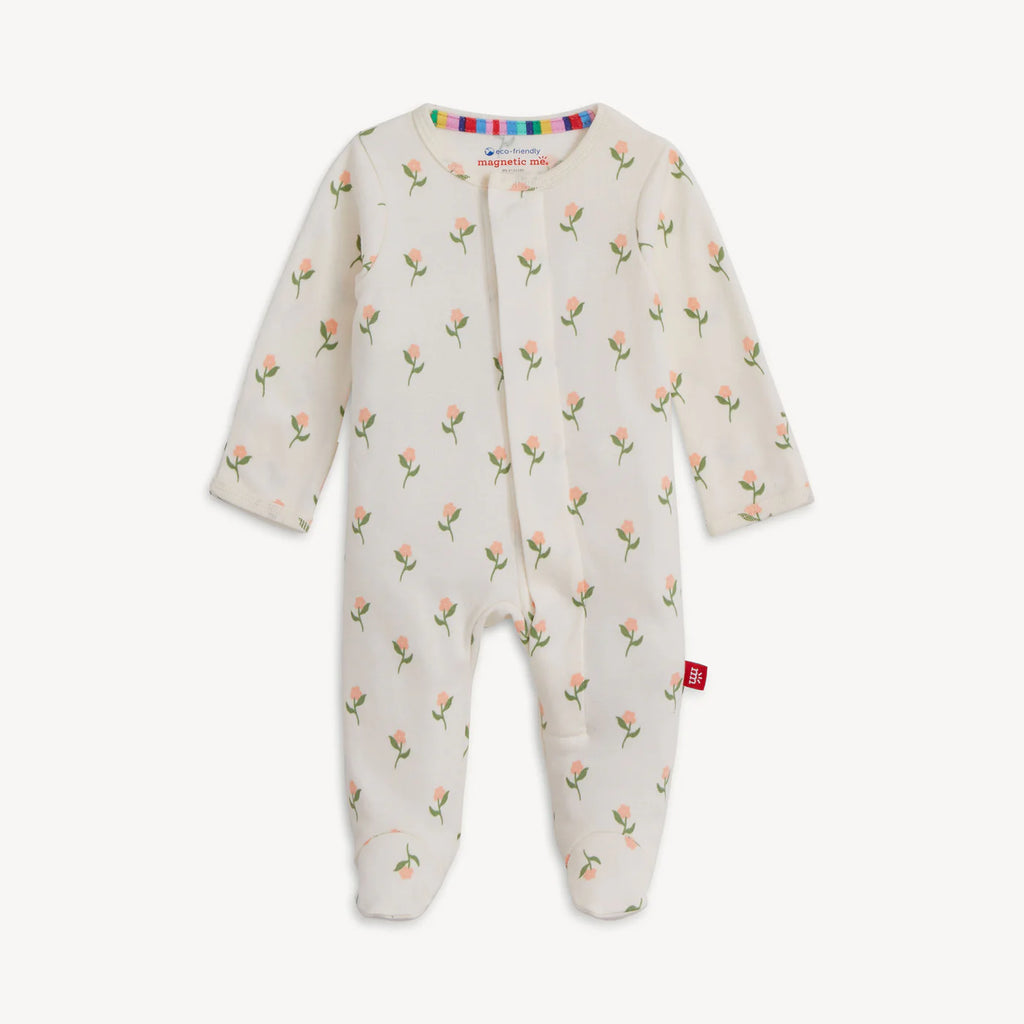 FLORAL CHICKEN TENDER ORG COT MAGNETIC FOOTIE