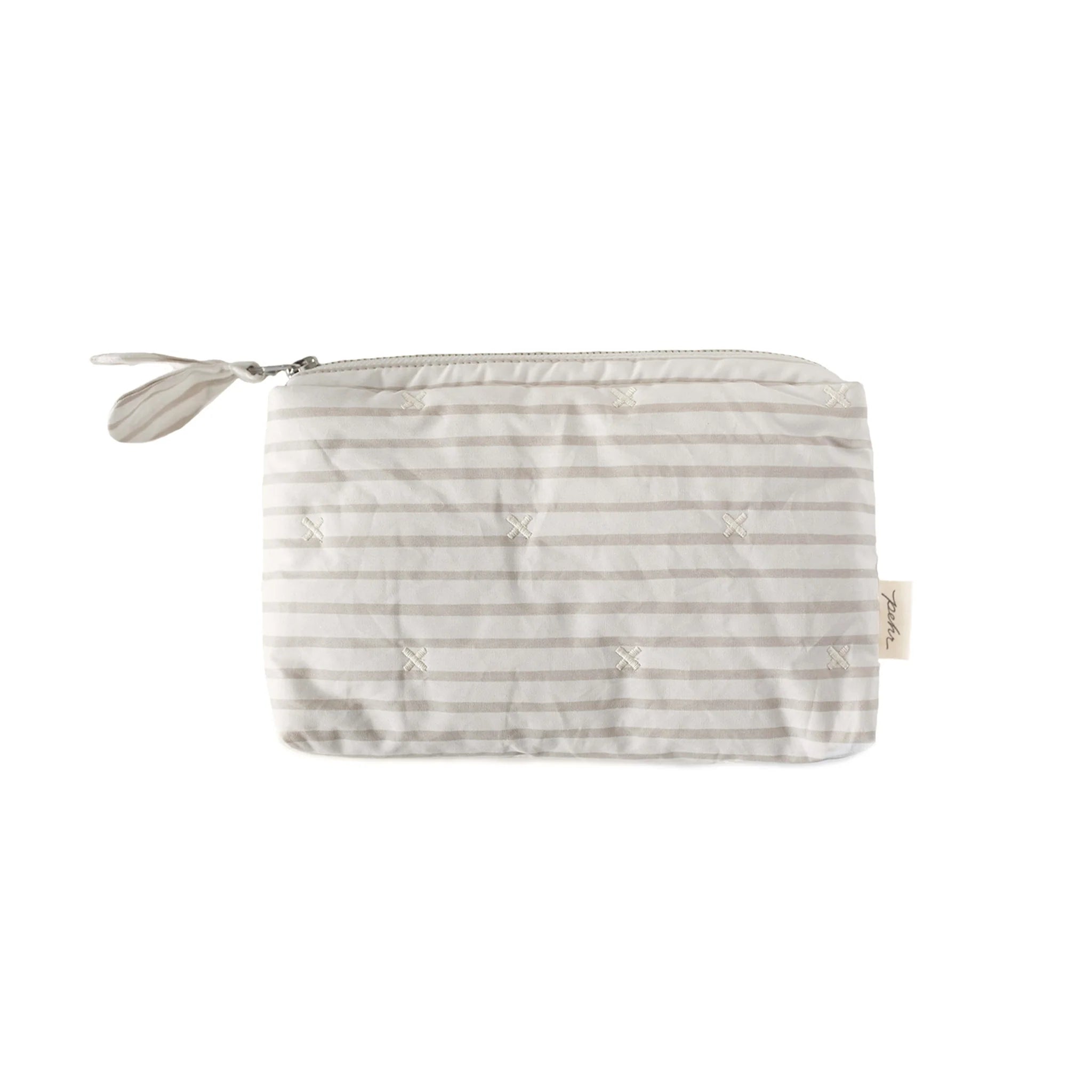 On The Go Mini Pouch Stripes Away Pebble Grey