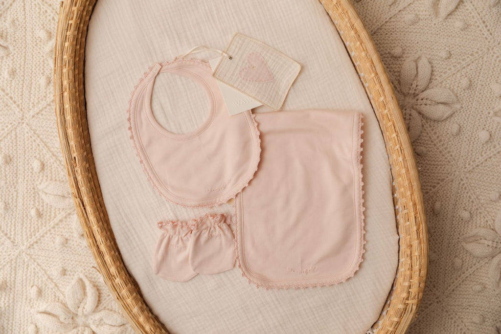 Mittens & Burp Cloth Set