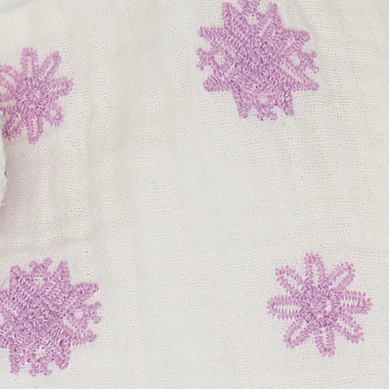 Lilac embroidery cotton gauze magnetic little baby short sleeve dress + diaper cover set