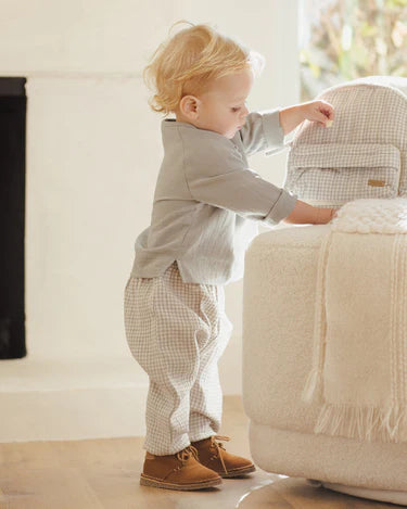 Zion Shirt + Woven Pant Blue Gingham Set