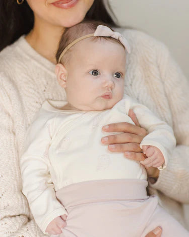 Bodysuit + pants set with side snap || Snow owls