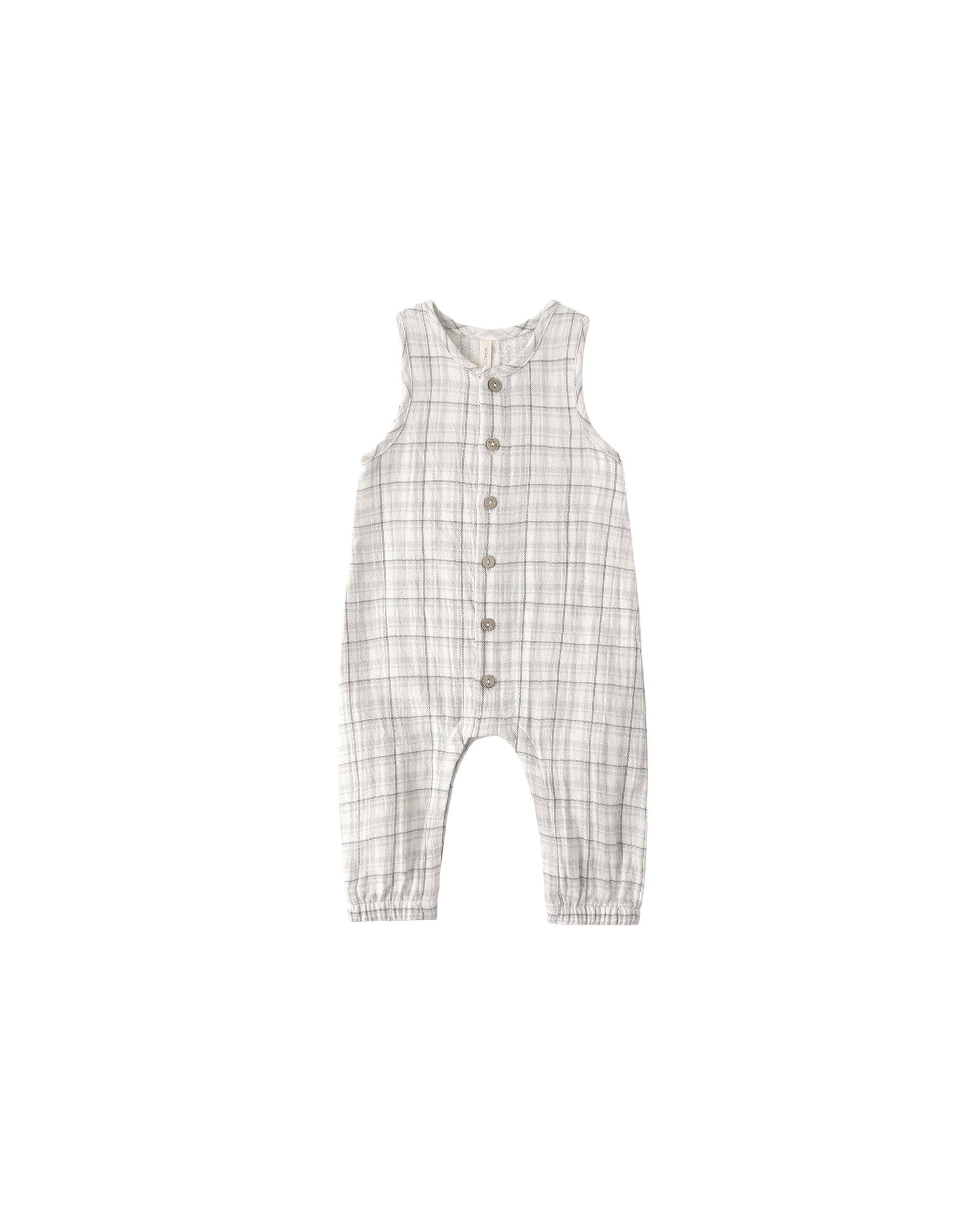 WOVEN JUMPSUIT || BLUE PLAID