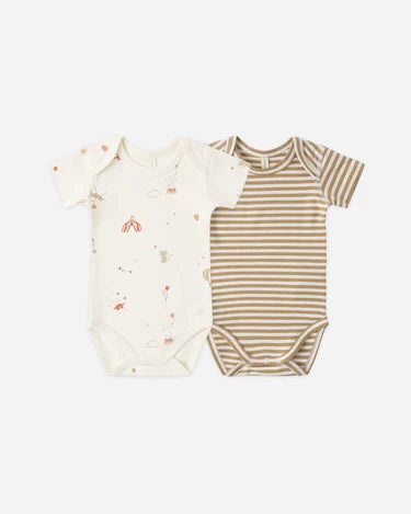 SHORT SLEEVE BODYSUIT PACK || CARNIVAL, HONEY STRIPE