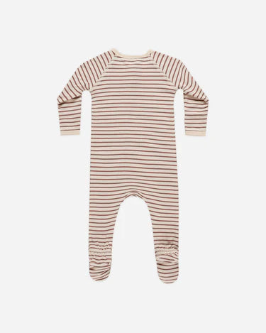 BAMBOO ZIP FOOTIE || CANDY STRIPE